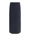 Brunello Cucinelli Virgin Wool Midi Skirt In Blue