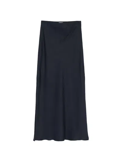 Brunello Cucinelli Slit-side Skirt In Black