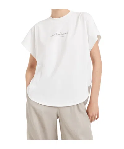 Brunello Cucinelli Slogan-print Cotton T-shirt In White