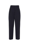 Brunello Cucinelli Black Tropical Luxury Wool Monili Slouchy Trousers In Black
