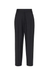 Brunello Cucinelli Black Tropical Luxury Wool Monili Slouchy Trousers In Black