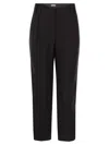 Brunello Cucinelli Slouchy Trousers In Viscose And Linen Fluid Twill With Moniline In Black