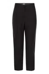 Brunello Cucinelli Slouchy Trousers In Viscose And Linen Fluid Twill With Moniline In Black