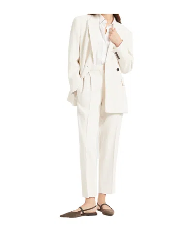 Brunello Cucinelli Slouchy Trousers In White