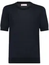 Brunello Cucinelli Slub-texture Fine-knit T-shirt In Blue