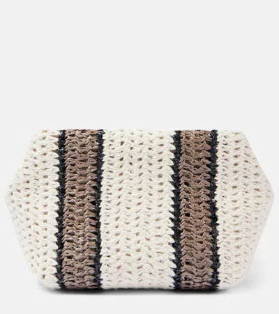 Brunello Cucinelli Small Crochet Crossbody Bag In White