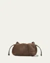Brunello Cucinelli Softy Suede Crossbody Bag In Taiga