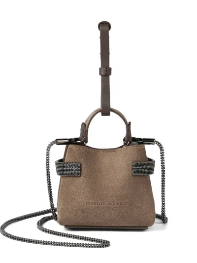 Brunello Cucinelli Small Essence Tote Bag In Brown