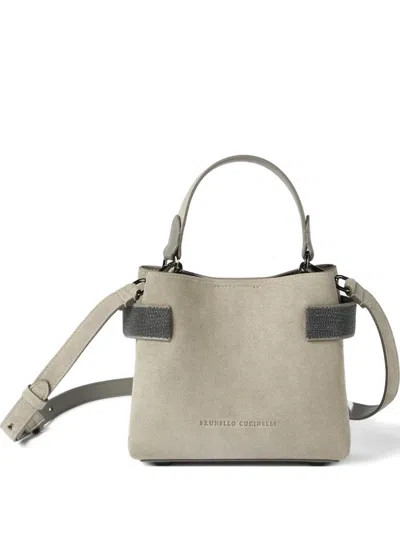 Brunello Cucinelli Small Essence Tote Bag In Gray