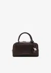Brunello Cucinelli Small Explorer Boston Nappa Leather Top Handle Bag In Brown