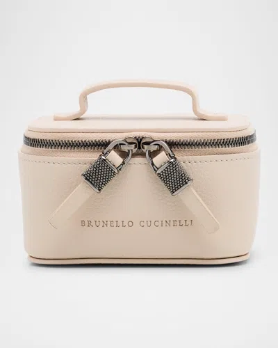 Brunello Cucinelli Small Grain Leather Jewelry Case