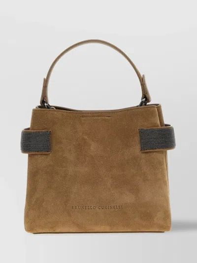 BRUNELLO CUCINELLI 'SMALL HANDBAG WITH ADJUSTABLE STRAP AND EMBELLISHED DETAILS'