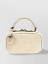 Brunello Cucinelli Small Handbag With Suede Finish And Detachable Strap In Neutrals