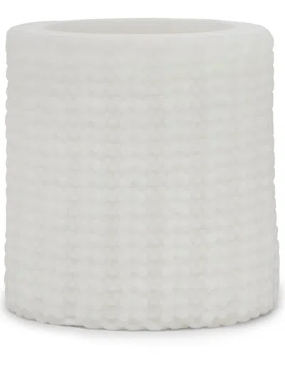 Brunello Cucinelli Rib Knit Effect Large Wax Lantern In White