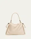 Brunello Cucinelli Small Lambskin Leather Bucket Bag In White