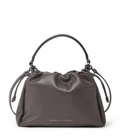 BRUNELLO CUCINELLI SMALL LEATHER MELLOW BUCKET BAG
