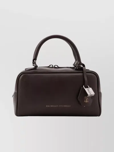 Brunello Cucinelli Small Leather Shoulder Bag Boston Explorer