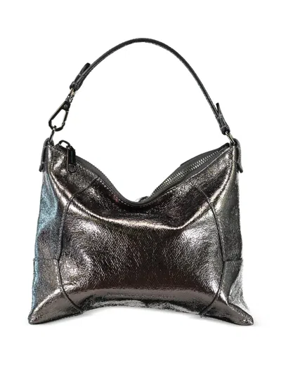 Brunello Cucinelli Small Leather Tote Bag In Gray