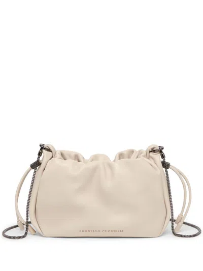 Brunello Cucinelli Small Mellow Bucket Bag In Neutrals