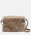 Brunello Cucinelli Small Shearling Clutch In Sand