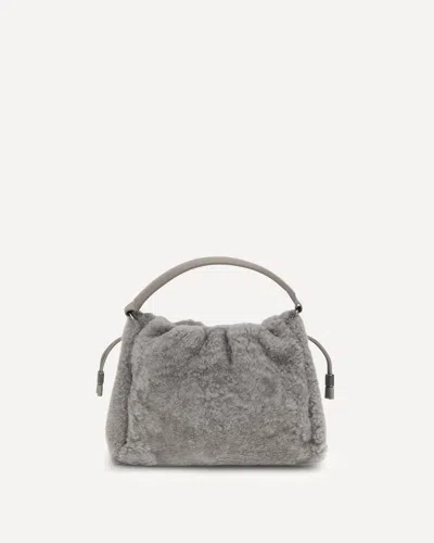 BRUNELLO CUCINELLI SMALL SHEARLING MELLOW SHOULDER BAG