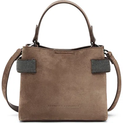 Brunello Cucinelli Small Top-handle Essence Bag In Brown