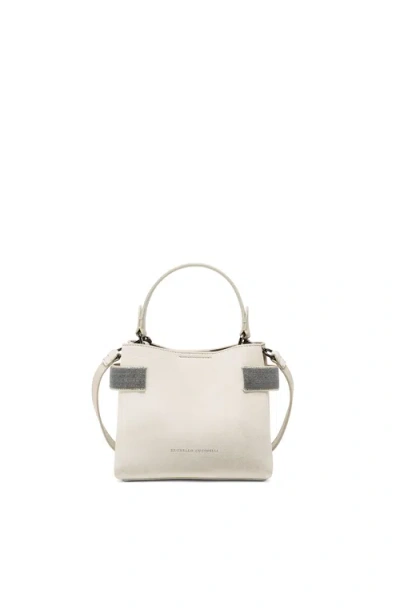 Brunello Cucinelli Small Top-handle Essence Bag In White