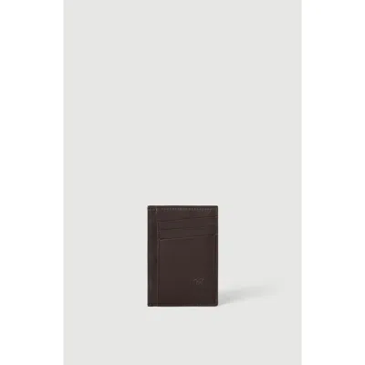 Brunello Cucinelli Smooth Calfskin Card Holder In Brown