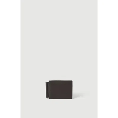 Brunello Cucinelli Smooth Calfskin Money Clip Wallet In Brown