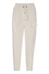 Brunello Cucinelli Women's Smooth Cotton Fleece Cargo Pants With Monile
