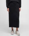 BRUNELLO CUCINELLI SMOOTH COTTON FLEECE MIDI TRAVEL SKIRT