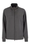 Brunello Cucinelli Women's Smooth Cotton Fleece Topwear With Ribbed Collar Precious In Grey