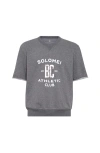 Brunello Cucinelli Versatile Short-sleeve Graphic Sweatshirt In Gray