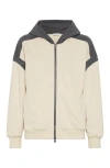 Brunello Cucinelli Smooth Cotton French Terry Sweatshirt In Orange