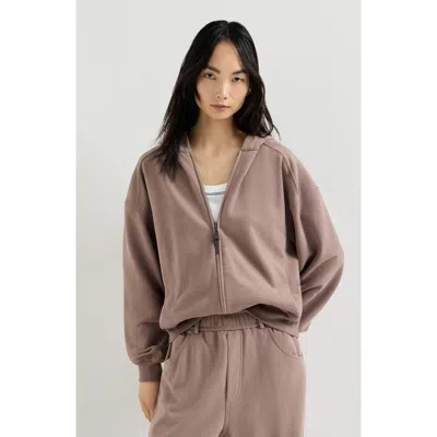 Brunello Cucinelli Smooth Cotton French Terry Sweatshirt In Brown