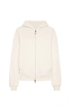 Brunello Cucinelli Smooth Cotton French Terry Sweatshirt In White