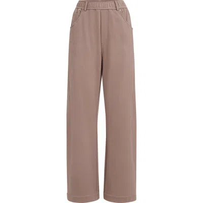 Brunello Cucinelli Smooth French Terry Trousers In Brown