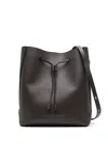 BRUNELLO CUCINELLI SMOOTH LEATHER HOBO HANDBAG WITH DRAWSTRING CLOSURE