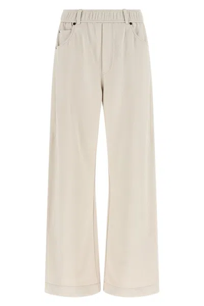 Brunello Cucinelli Smooth Sweatshirt Joggers In White