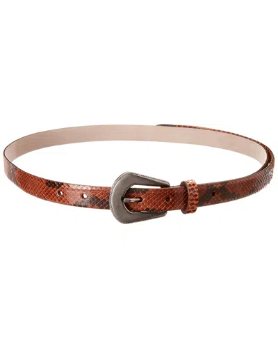 Brunello Cucinelli Snake-embossed Leather Belt In Animal Print