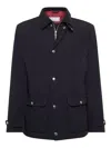 Brunello Cucinelli Stretch Coated Nylon Field Jacket In Blue