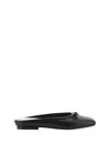 Brunello Cucinelli Leather Shearling Bow Ballerina Mules In Nero