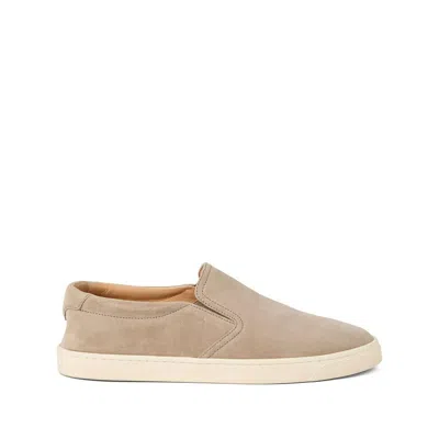 Brunello Cucinelli Suede Loafers In Neutrals