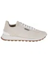 Brunello Cucinelli Monili-chain Suede Sneakers In Neutral
