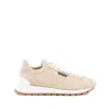 Brunello Cucinelli Suede Flat Shoes In Gold