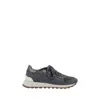 Brunello Cucinelli Dark Grey Leather Sneakers