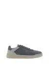 Brunello Cucinelli Polished Calfskin-suede Basket Sneakers