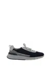 Brunello Cucinelli Man Sneakers Midnight Blue Size 9 Leather In Blue