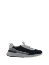 Brunello Cucinelli Man Sneakers Midnight Blue Size 9 Leather In Blue