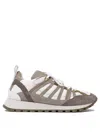 Brunello Cucinelli Mesh And Suede Running Sneakers In Brown